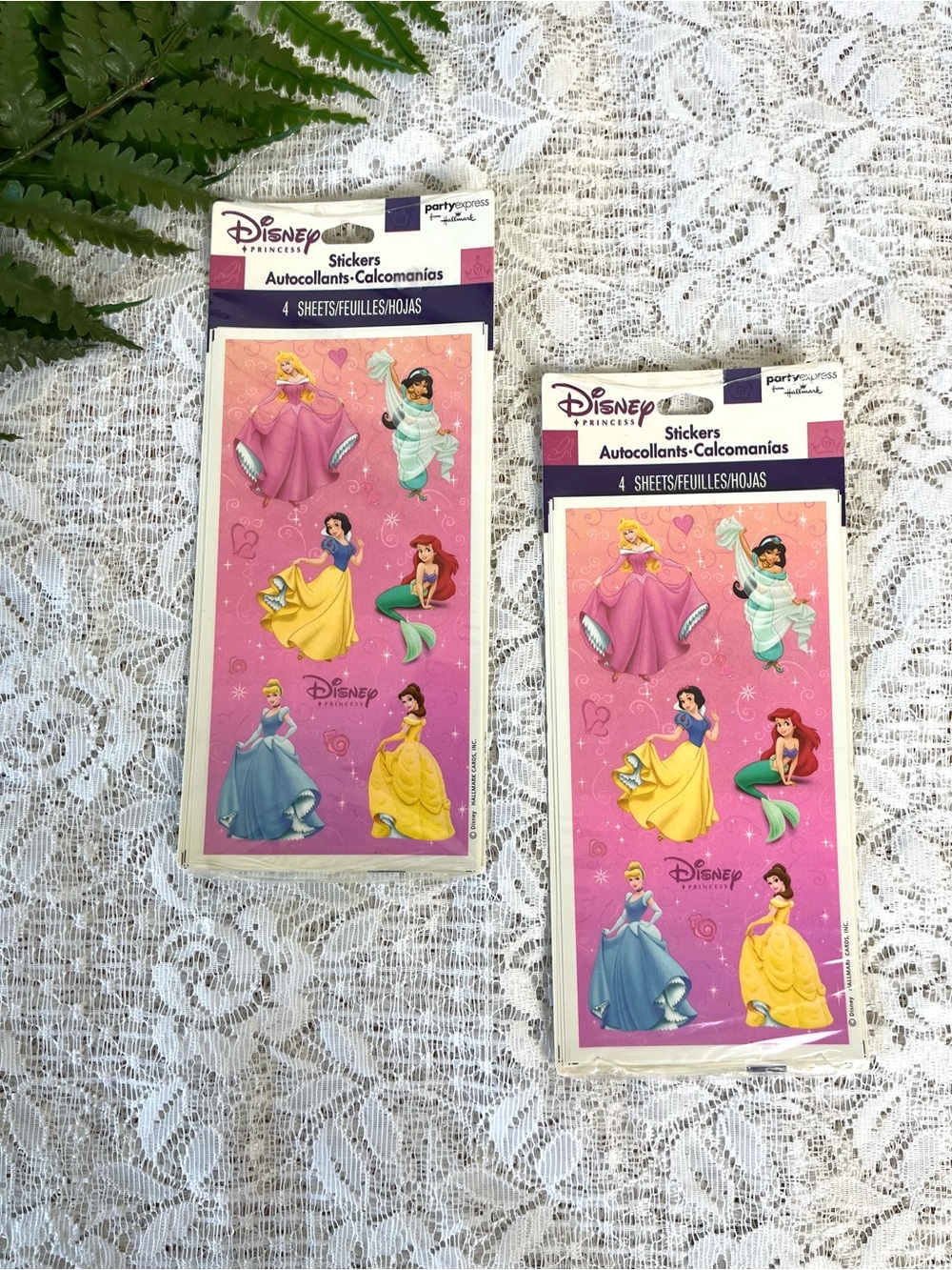 Pair of Vintage Sealed in Original Packaging Disney Princess Sticker Sets